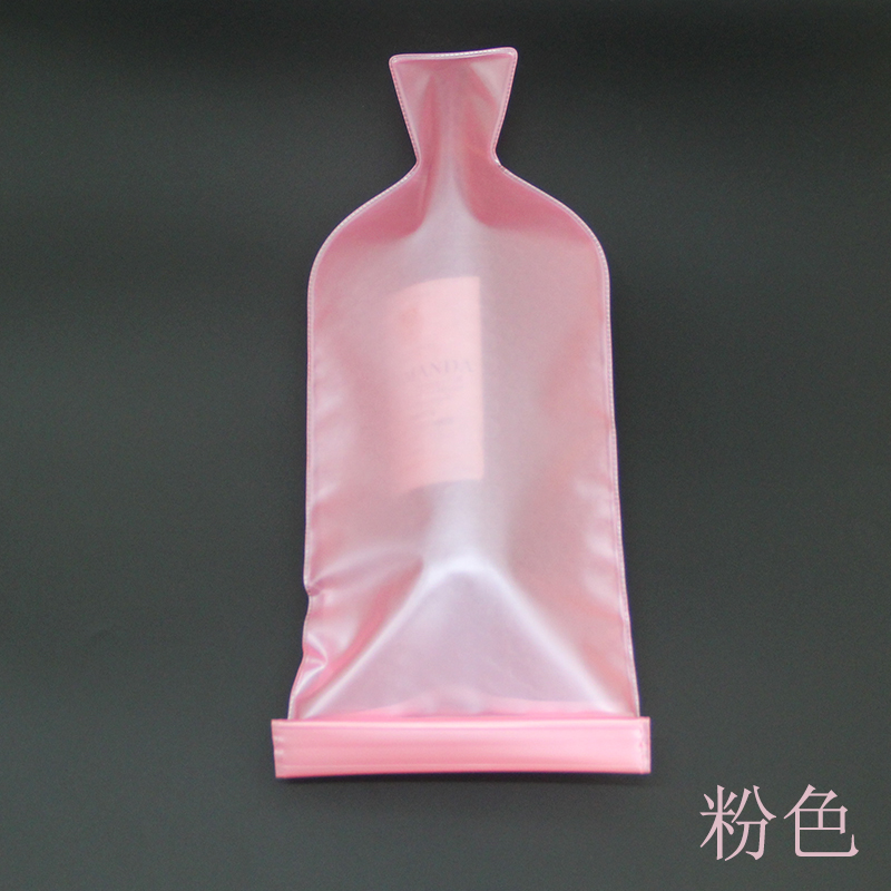 粉色pvc红酒冰袋葡萄酒保护袋长颈酒瓶货运防碰撞气泡保护袋